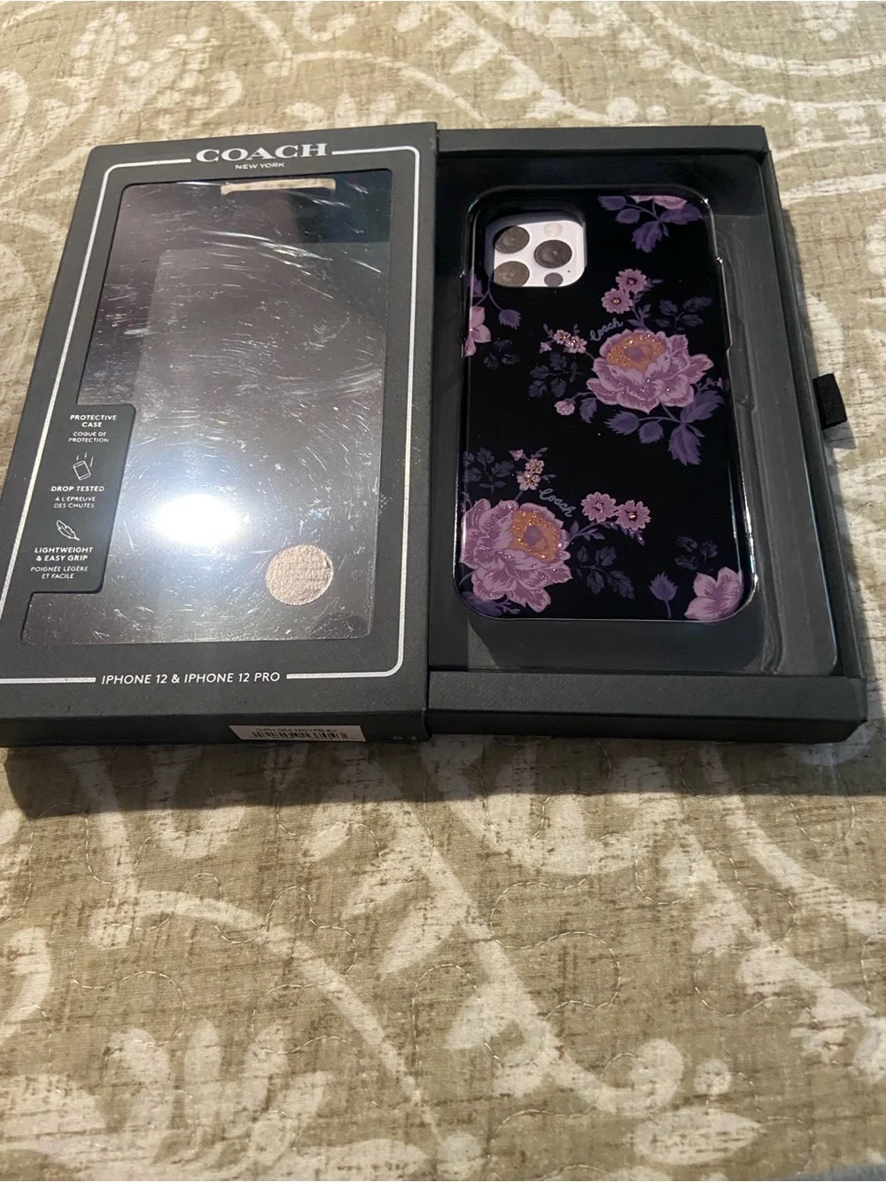 COACH Purple Floral MagSafe-Compatible iPhone 12/12 Pro Case